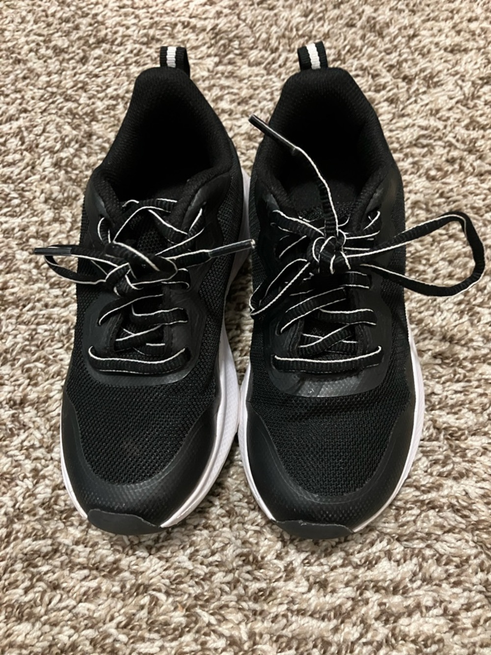 Kids Black and White Sneakers - Lightweight Athletic Shoes